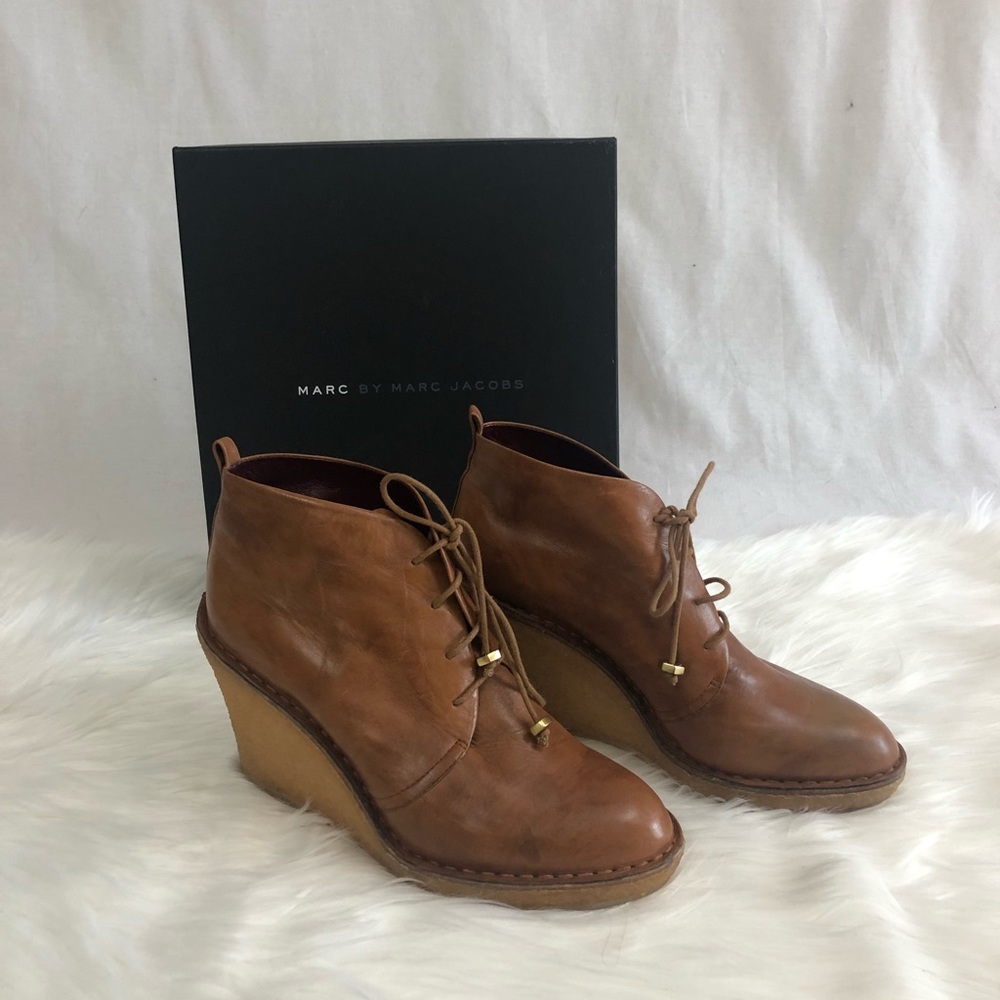 Marc Jacobs Saddle Leather Oxford Wedges